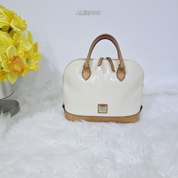 Dooney & Bourke Cream and Tan Satchel - Picture 1 of 12